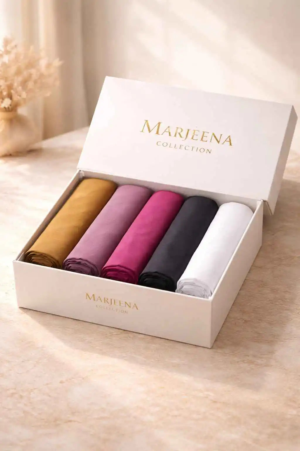 Marjeena Georgette Hijab Scarf made of soft, premium fabric, ideal for daily wear with a lightweight, elegant drape.