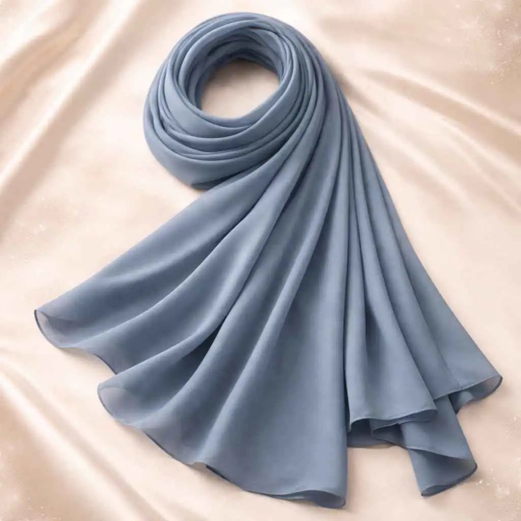 Marjeena Grey Premium Jersey Hijab, soft and lightweight grey scarf made of high-quality jersey fabric, stylish and comfortable.
