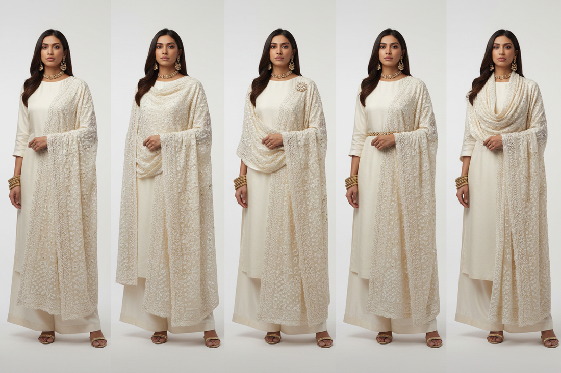 How to Style a Lucknowi Dupatta — 5 Ways to Elevate Any Outfit