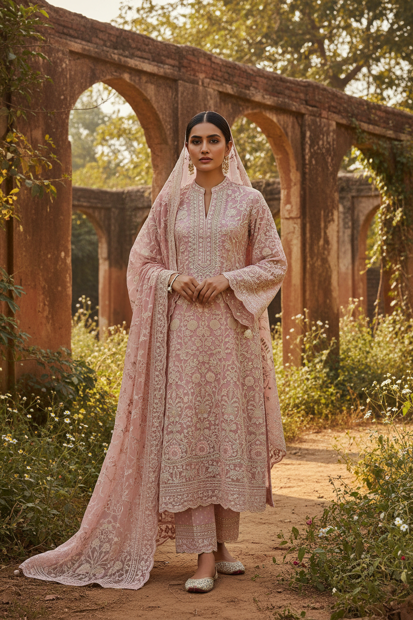 Lucknowi Chikankari Suits - Marjeena collection