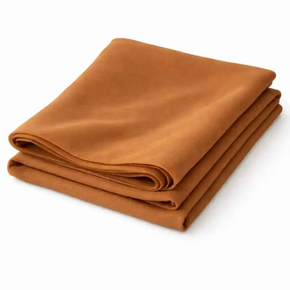 Marjeena caramel premium jersey hijab draped on a mannequin, showcasing soft, comfortable fabric and elegant style.