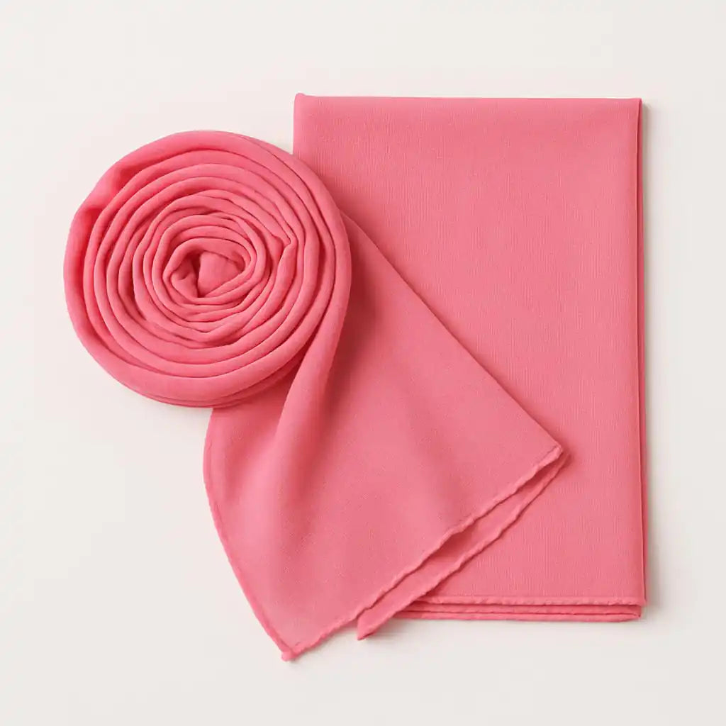 Marjeena Peach Premium Jersey Hijab, soft peach-colored scarf made from comfortable jersey fabric, displayed flat.