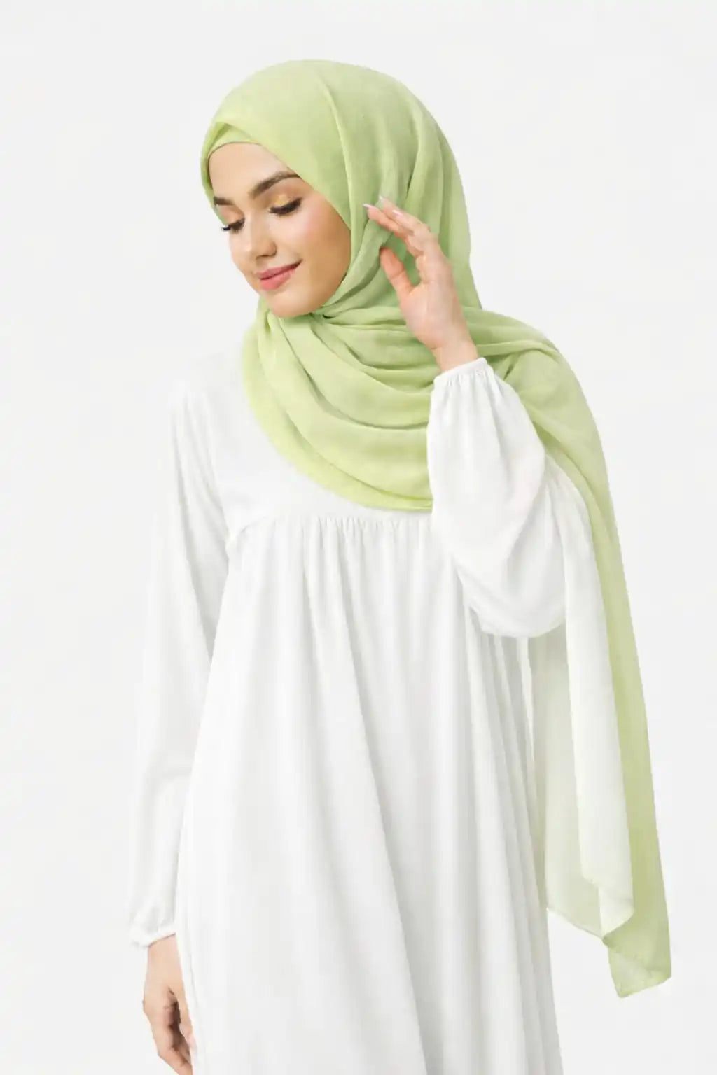 Marjeena Sage Green Premium Jersey Hijab, soft and comfortable scarf in elegant sage green color.