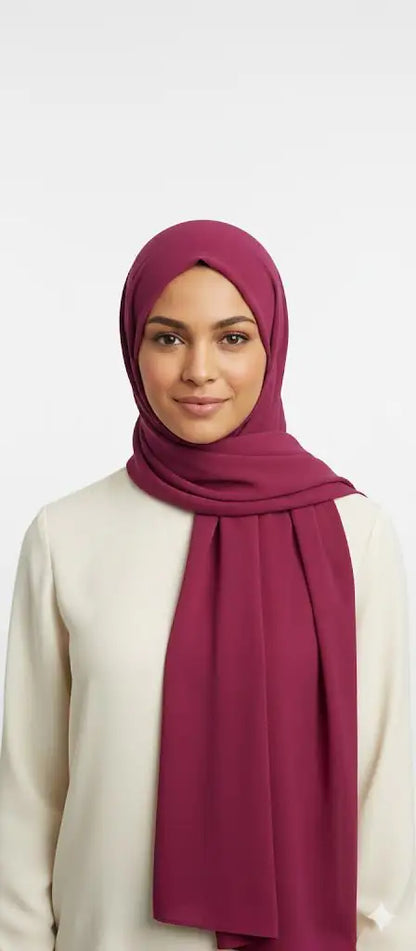 Marjeena Vintage Wine Premium Jersey Hijab in deep wine color, soft and stylish scarf for modest fashion.